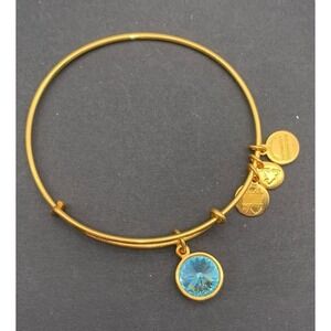Alex & Ani Made With Swarovski Crystal Blue Zircon December Charm Bracelet